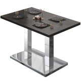 MBM | Bistro Tisch | 120 x 70 x 74,5 cm | Melamin | Wenge / Edelstahl