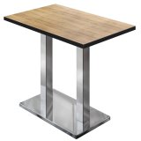 BM | Bistro Barbord | 110 x 60 x 108 cm | Rektangulært | Sort kant | Eg / Rustfrit stål