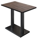 BM | Bistro statafel | 110 x 60 x 108 cm | Rechthoekig | Zwarte rand | Licht wengé / Zwart