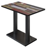 BM | Bistro Sta-tafel | 120 x 70 x 108 cm | Rechthoekig | Zwarte rand | Vintage gekleurd / Zwart
