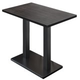 BM | Bistro Stehtisch | 130 x 80 x 108 cm | Rechteckig | Schwarzer Rand | Wenge / Schwarz