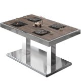 BM | Bistro Loungetisch | B:T:H 110 x 60 x 41 cm | Light Wenge / Edelstahl