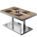 BM | Bistro Lounge-bord | B: T: H 130 x 80 x 41 cm | Sheesham / rustfritt stål