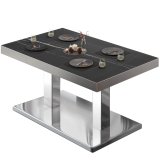BM | Bistro Lounge-bord | B: T: H 120 x 70 x 41 cm | Svart marmor / Svart