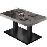 BM | Mesa de salón Bistro | B:Al:Í 130 x 80 x 41 cm | Wenge / Negro