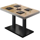 BM | Bistrotisch | B:T:H 110 x 60 x 77 cm | Eik / Svart | Rektangulær | Rustfritt stål kant