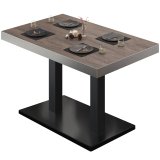 BM | Bistrot table | B:T:H 110 x 60 x 77 cm | Light Wenge / Svart | Rectangulær | Rustfritt stål kant