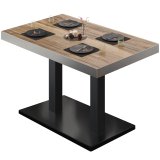 BM | Bistrolampe | B:T:H 110 x 60 x 77 cm | Sheesham / Svart | Rektangulær | Rustfritt stål kant