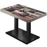BM | Bistro Table | B:H:D 110 x 60 x 77 cm | Vintage Color / Black | Rectangular | Stainless Steel Edge