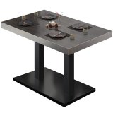 BM | Bistrotisch | B:T:H 110 x 60 x 77 cm | Wenge / Svart | Rektangulær | Rustfritt stål kant