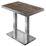 BM | Bistro statafel | 110 x 60 x 110 cm | Rechthoekig | RVS Rand | Vintage Old / RVS