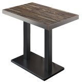 BM | Bistro Stehtisch | 120 x 70 x 110 cm | Rechteckig | Edelstahl Rand | Vintage Old / Schwarz