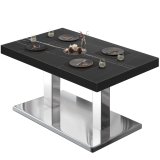 BM | Mesa de salón para bistró | B: T: H 130 x 80 x 41 cm | Mármol negro / Acero inoxidable