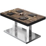 BM | Bistro Loungebord | B: T: H 120 x 70 x 41 cm | Vintage Old / Rustfrit stål