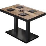 BM | Bistrotisch | B:T:H 110 x 60 x 77 cm | Sheesham / Svart | Rektangulær | Svart kant