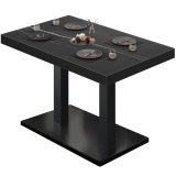 BM | Bistrotisch | B:T:H 110 x 60 x 77 cm | Svart Marmor / Svart | Rektangulær | Svart kant