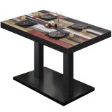 BM | Bistrotisch | B:T:H 110 x 60 x 77 cm | Vintage Farger / Svart | Rektangulær | Svart kant
