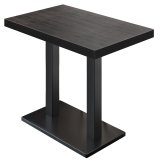 BM | Mesa alta de bistró | 130 x 80 x 110 cm | Rectangular | Borde negro | Wengué / Negro