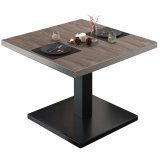 BM | Mesa de salón bistró | A:An:Al 70 x 70 x 41 cm | Wenge claro / Negro