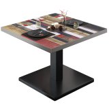 BM | Mesa de salón Bistro | B:T:H 70 x 70 x 41 cm | Vintage Multicolor / Negro