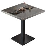 BM | Bistrotisch | B: T: H 70 x 70 x 75 cm | Wenge / Black | Square | Stainless steel edge