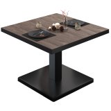 BM | Mesa de salón bistró | B: T: H 80 x 80 x 41 cm | Wengué claro / Negro