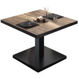 BM | Mesa de salón para bistró | An. x Pr. x Alt.: 80 x 80 x 41 cm | Sheesham / Negro