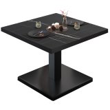 BM | Mesa de salón Bistro | B: T: H 80 x 80 x 41 cm | Mármol negro / Negro