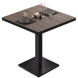 BM | Bistrotisch | B:T:H 60 x 60 x 75 cm | Light Wenge / Black | Square | Black Edge