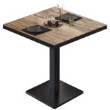 BM | Bistrotisch | B:T:H 60 x 60 x 75 cm | Sheesham / Black | Square | Black Edge