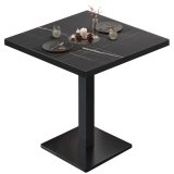 BM | Bistrotisch | B:T:H 80 x 80 x 75 cm | Musta marmori / Musta | Neliönäinen | Musta reuna