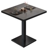MBM | Bistro Tisch | 70 x 70 x 74,5 cm | Melamin | Wenge / Schwarz