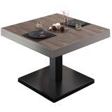 BM | Mesa de salón para bistró | A:An:Al 60 x 60 x 41 cm | Wengué claro / negro