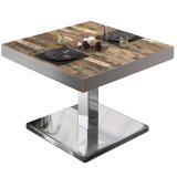 BM | Bistro Loungebord | B:T:H 60 x 60 x 41 cm | Vintage Old / rustfrit stål