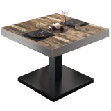 BM | Mesa de salón bistró | An:Al:Al 60 x 60 x 41 cm | Vintage Old / Negro