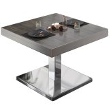 BM | Bistro Loungebord | B: T: H 60 x 60 x 41 cm | Wenge / Rustfrit Stål