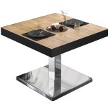 BM | Bistro Loungebord | B: T: H 60 x 60 x 41 cm | Eg / Rustfrit stål