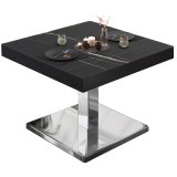 BM | Bistro Loungebord | B: T: H 60 x 60 x 41 cm | Sort Marmor / Edelstahl