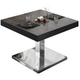 BM | Bistro Loungetafel | B: T: H 60 x 60 x 41 cm | Wenge / rustfrit stål