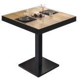 BM | Bistrotisch | B:T:H 70 x 70 x 77 cm | Oak / Black | Square | Black Edge