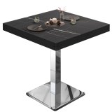 BM | Bistrotabell | B:T:H 70 x 70 x 77 cm | Svart marmorer / Rustfritt stål | Kvadratisk | Svart kant