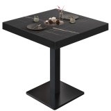 BM | Tavolo bistrot | B:T:H 60 x 60 x 77 cm | Marmo nero / Nero | Quadrato | Bordo nero