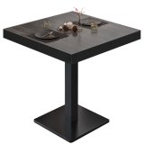 BM | Bistrotisch | B:T:H 70 x 70 x 77 cm | Wenge / Zwart | Vierkant | Zwarte rand