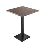 BM | Table haute de bistrot | 70 x 70 x 108 cm | Carré | Bord en acier inoxydable | Light Wenge / Noir
