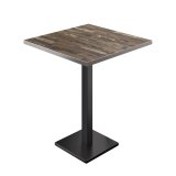 BM | Table haute de bistrot | 70 x 70 x 108 cm | Carré | Bord en acier inoxydable | Vintage Old / Noir