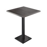 BM | Tabouret de bistro | 70 x 70 x 108 cm | Carré | Bord en acier inoxydable | Wenge / Noir