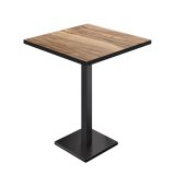 BM | Bistro Tavolo Alto | 60 x 60 x 108 cm | Quadrato | Bordo Nero | Sheesham / Nero