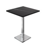 BM | Bistro Staande tafel | 80 x 80 x 108 cm | Vierkant | Zwarte Rand | Zwart Marmer / RVS