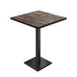 BM | Bistro Stehtisch | 60 x 60 x 108 cm | Quadratisch | Schwarzer Rand | Vintage Old / Schwarz