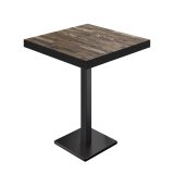 BM | Bistro Stehtisch | 70 x 70 x 110 cm | Quadratisch | Schwarzer Rand | Vintage Old / Schwarz